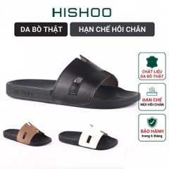 Dép quai ngang Da bò Chữ H HISHOO U114