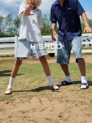 Dép đế trấu birken quai ngang chéo da lộn premium HISHOO H096