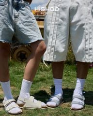 Dép đế trấu sandal birken quai ngang 2 khoá premium HISHOO B102