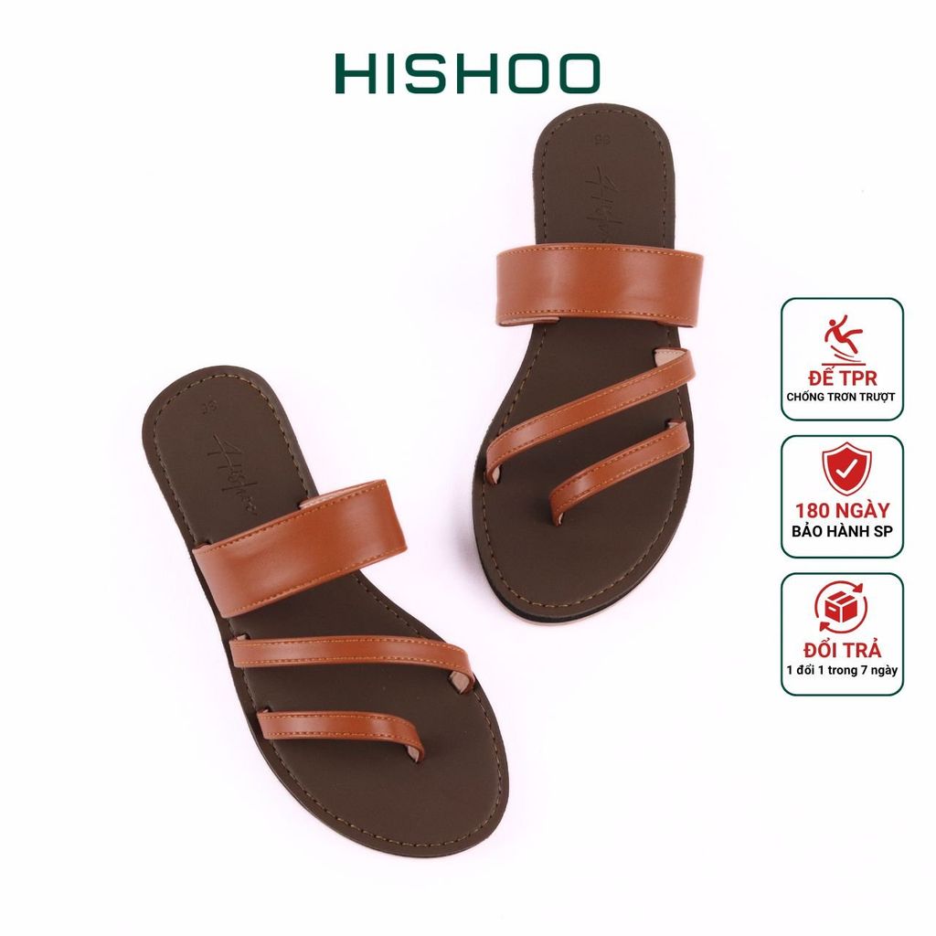 Dép Lê Nữ Xỏ Ngón Đế Bệt Quai Ngang có Bigsize HISHOO S035