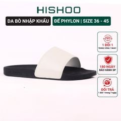 Dép quai ngang da bò Trắng HISHOO U114