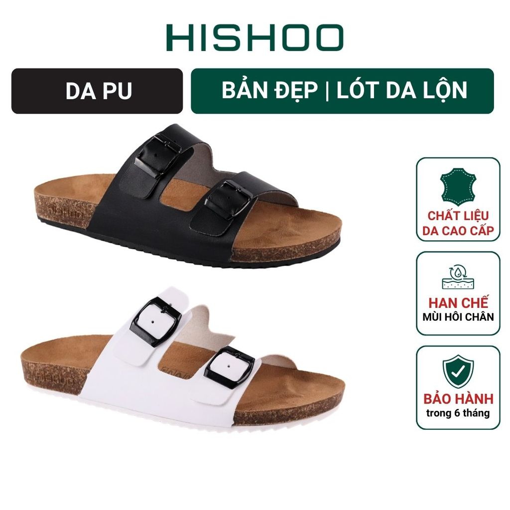 Dép đế trấu birken quai ngang 2 khoá lót da lộn S093