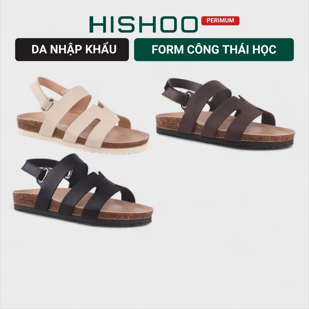 Dép đế trấu birken sandal chữ H premium HISHOO B115