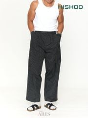 Dép đế trấu birken quai ngang chéo MẶT ĐEN da bò HISHOO M096