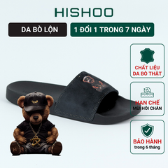 Dép quai ngang da bò lộn Gấu Sáu Bảnh HISHOO U113