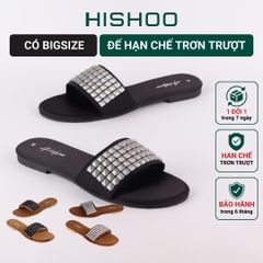 Dép Lê Nữ Đế Bệt Quai Ngang Đính đá có Bigsize HISHOO S135