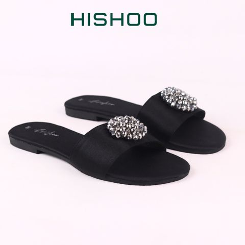 Dép Lê Nữ Đế Bệt Quai Ngang Đính Đá có Bigsize HISHOO S062