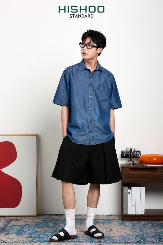 Dép đế trấu birken quai ngang xé dán MẶT ĐEN HISHOO S105