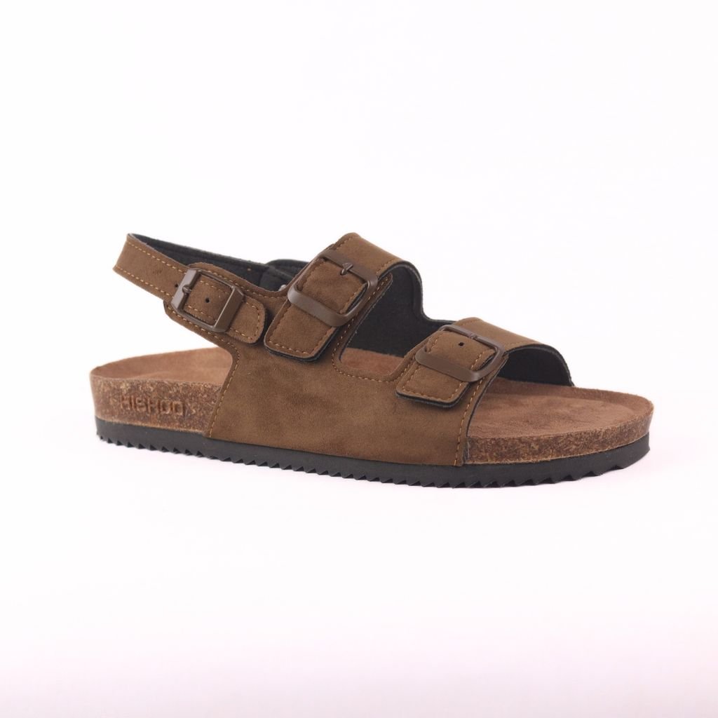 Dép đế trấu sandal birken quai ngang 2 khoá premium HISHOO H102