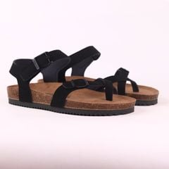 Dép đế trấu birken bé trai bé gái quai ngang sandal xỏ ngón da lộn premium HISHOO H118