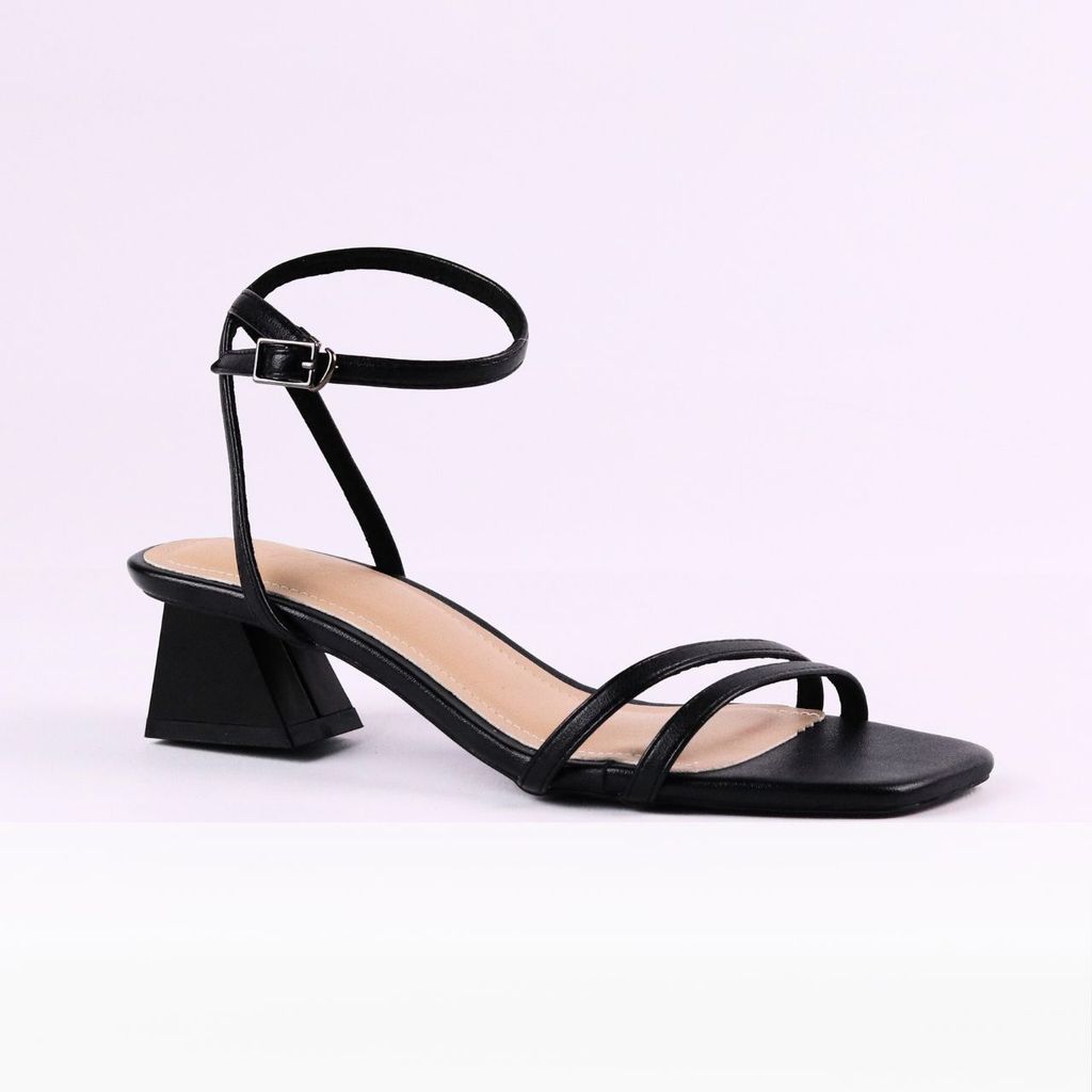 Giày Sandal Cao Gót 5cm Quai Ngang 2 Dây Mảnh Hishoo S043