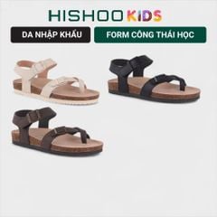 Dép đế trấu birken bé trai bé gái sandal quai ngang xỏ ngón premium HISHOO B118