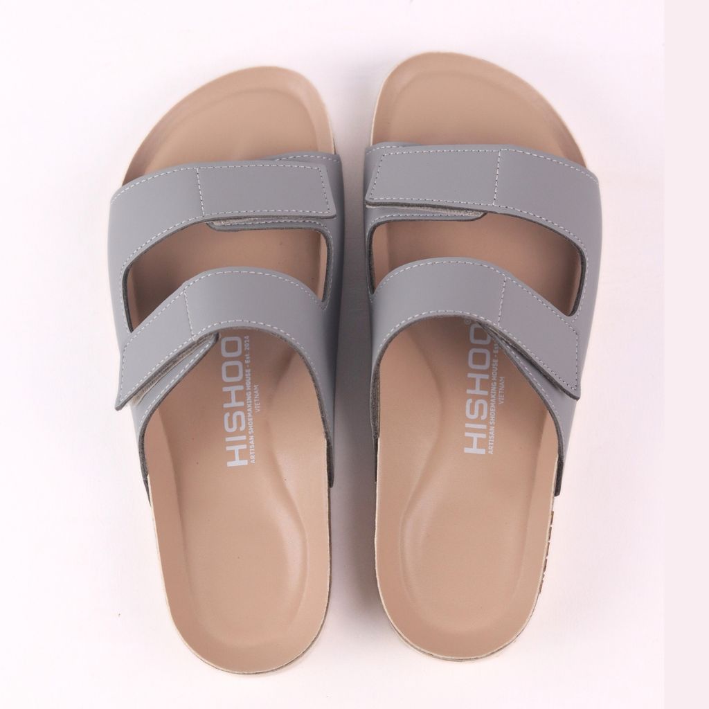 Dép đế trấu birken quai ngang xé dán premium HISHOO B105