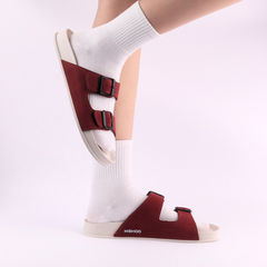Dép quai ngang Da Nubuck 2 Khoá HISHOO D111