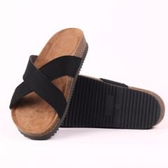 Dép đế trấu birken bé trai bé gái quai ngang chéo da lộn premium HISHOO H096