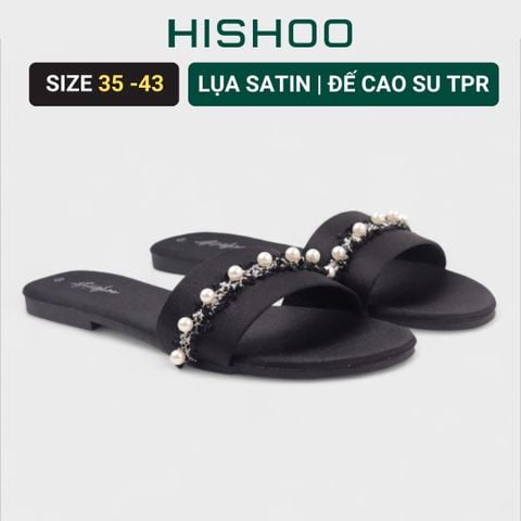 Dép Lê Nữ Đế Bệt Quai Ngang Đính Ngọc có Bigsize HISHOO S076