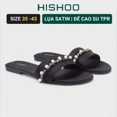 Dép Lê Nữ Đế Bệt Quai Ngang Đính Ngọc có Bigsize HISHOO S076