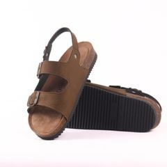 Dép đế trấu sandal birken quai ngang 2 khoá premium HISHOO H102