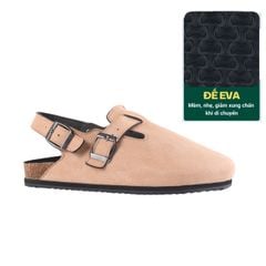Dép đế trấu Sandal sục Boston Sandal quai ngang da lộn HISHOO R111