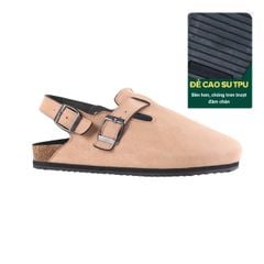 Dép đế trấu Sandal sục Boston Sandal quai ngang da lộn HISHOO R111