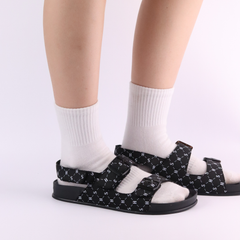 Giày Đi Học Sandal 2 khoá Monogram HISHOO D132