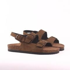 Dép đế trấu sandal birken quai ngang 2 khoá premium HISHOO H102