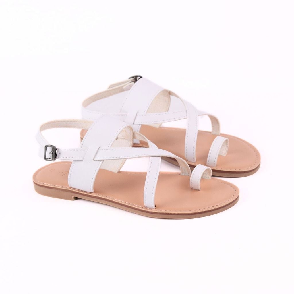 Giày Sandal Nữ Đế Bệt Quai Chéo Dây Mảnh Hishoo S057