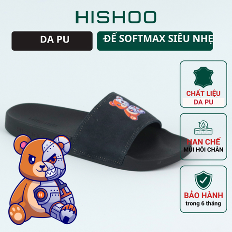 Dép quai ngang da bò lộn Gấu Bặm Trợn HISHOO U113