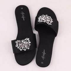 Dép Lê Nữ Đế Bệt Quai Ngang Đính đá có Bigsize HISHOO S145