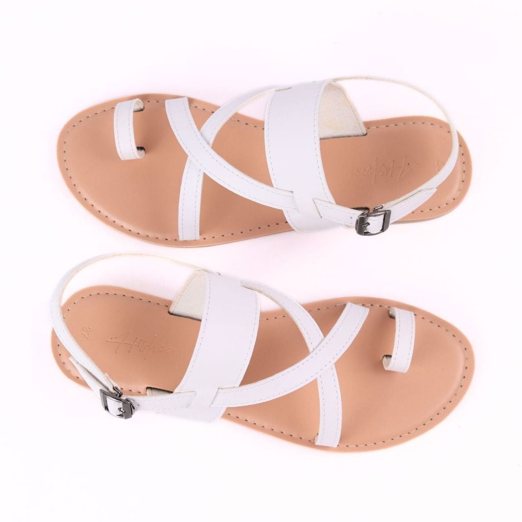 Giày Sandal Nữ Đế Bệt Quai Chéo Dây Mảnh Hishoo S057