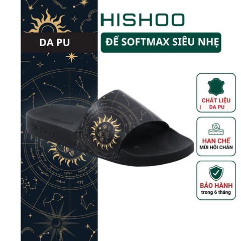 Dép quai ngang da bò In Hình Tiểu Chòm Sao HISHOO U113