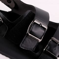 Dép đế trấu Sandal birken quai ngang 2 khoá da bò HISHOO M102