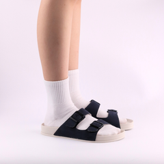 Dép quai ngang Da Nubuck 2 Khoá HISHOO D111