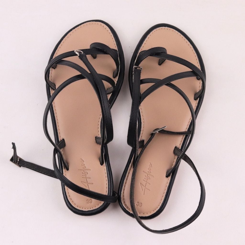 Giày Sandal Nữ Dây Mảnh Quai Đan Chéo Hishoo S038