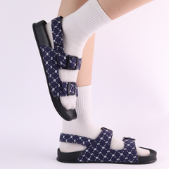 Giày Đi Học Sandal 2 khoá Monogram HISHOO D132