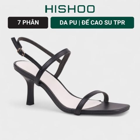 Giày Sandals Nữ Cao gót 7cm Quai Ngang Hishoo S170