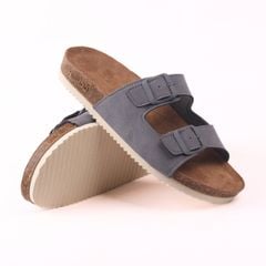 Dép đế trấu birken 2 khoá da lộn premium HISHOO H093