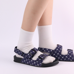 Giày Đi Học Sandal 2 khoá Monogram HISHOO D132