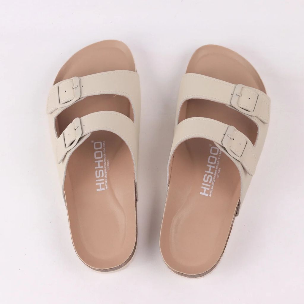 Dép đế trấu birken bé trai bé gái 2 khoá premium HISHOO B093