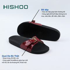 Dép quai ngang Đỏ 1 Khoá Vẩy Rồng HISHOO U117