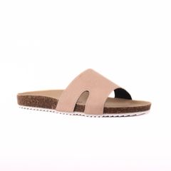 Dép đế trấu birken quai ngang chữ I da lộn HISHOO R100