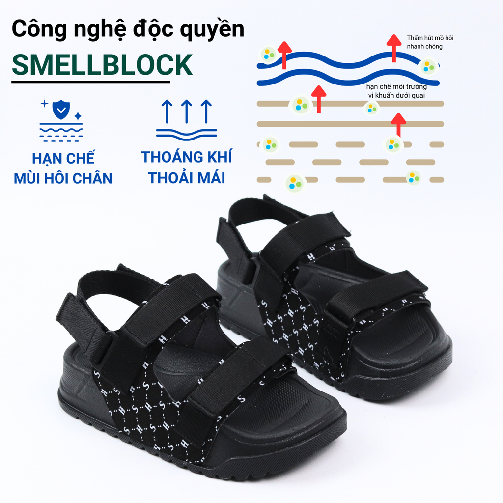 Giày Đi Học Sandal Monogram HISHOO S131