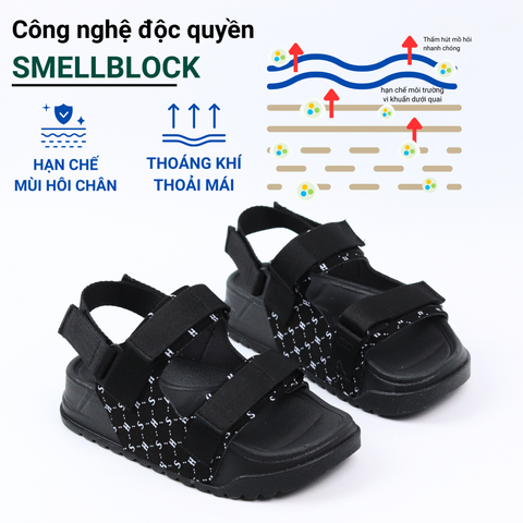 Giày Đi Học Sandal Monogram HISHOO S131