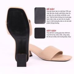 Giày Cao Gót 5cm Đế Vuông Quai Ngang Hishoo S039