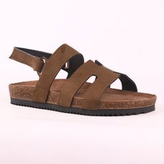 Dép đế trấu birken bé trai bé gái sandal Chữ H da lộn premium HISHOO H115
