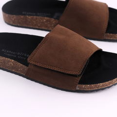 Dép đế trấu birken quai ngang Xé Dán da lộn HISHOO R103