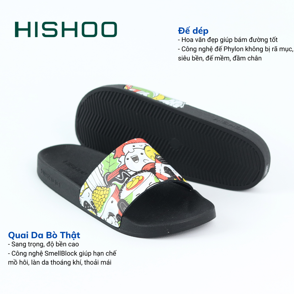 Dép quai ngang da bò lộn Xứ Sở Cơm Cuộn HISHOO U112