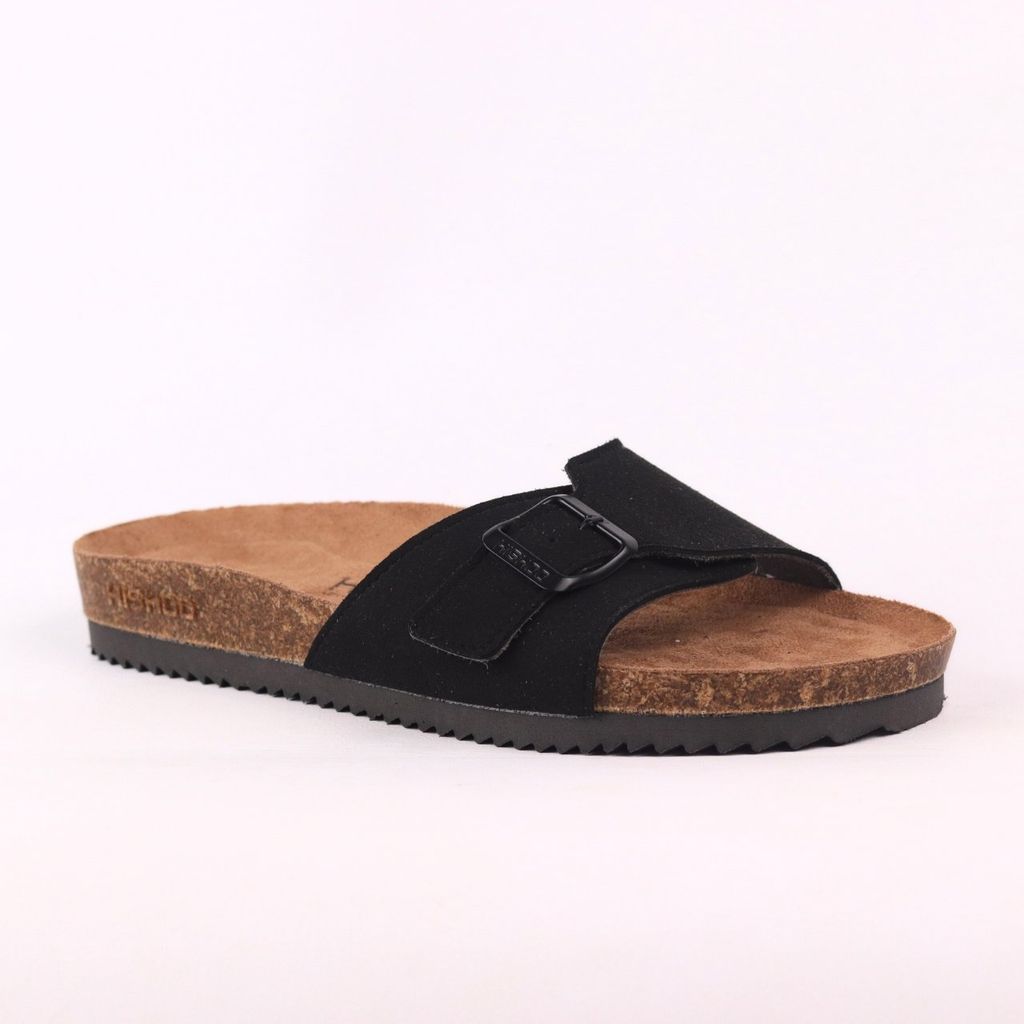 Dép đế trấu birken 1 khoá da lộn premium HISHOO H113