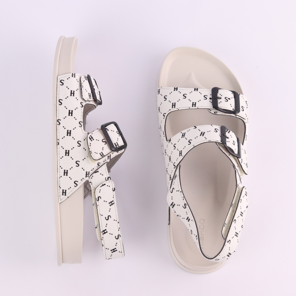 Giày Đi Học Sandal 2 khoá Monogram HISHOO D132