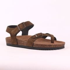 Dép đế trấu birken bé trai bé gái quai ngang sandal xỏ ngón da lộn premium HISHOO H118